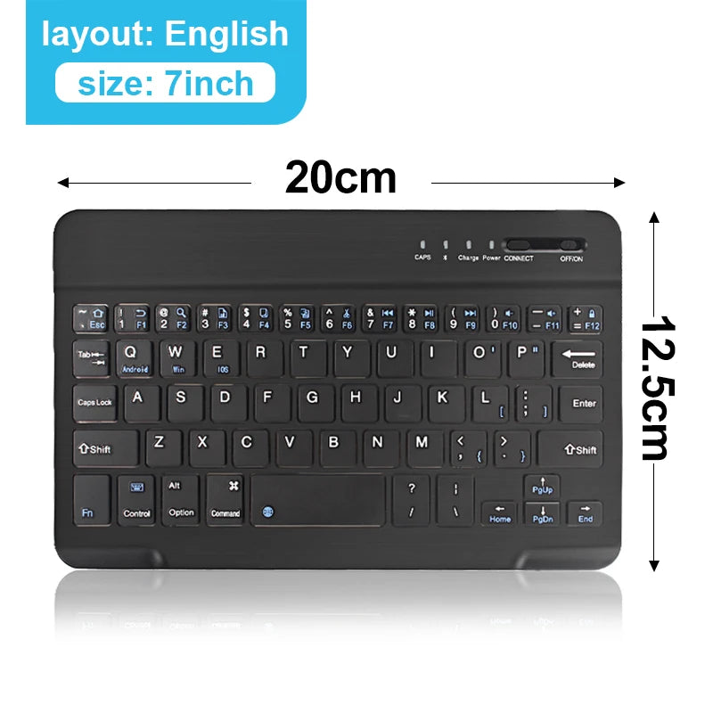 Compact Rechargeable Bluetooth Keyboard, English Layout