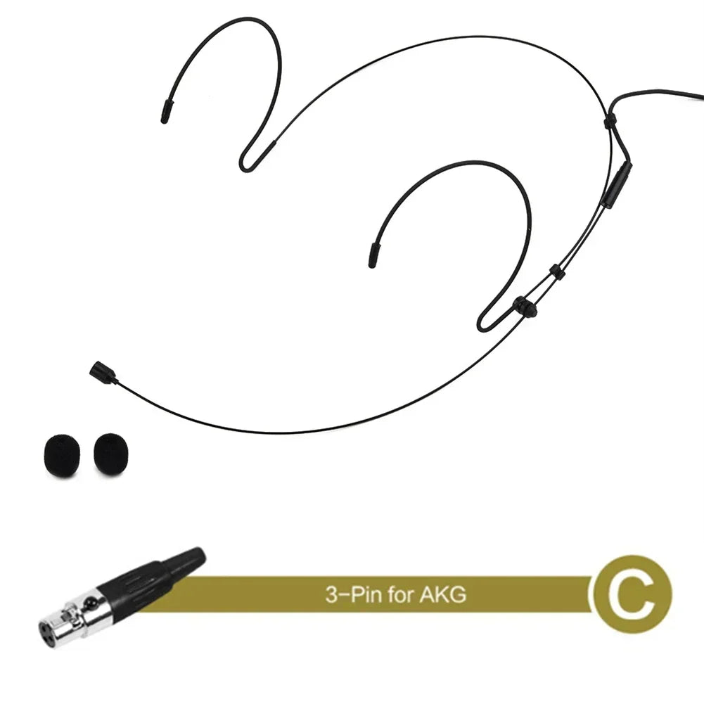 Double Earhook Headset Microphone with 2 Covers, 5 Plugs