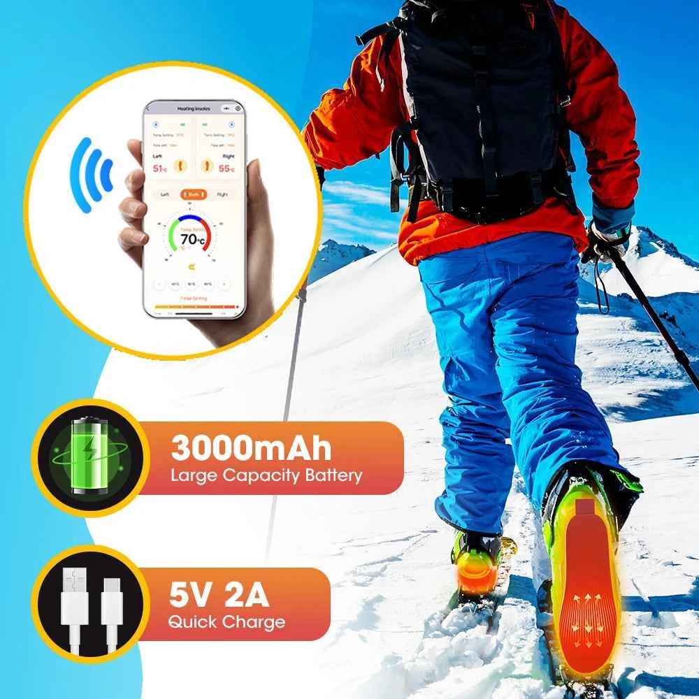 Rechargeable Heated Insoles with App Control — Cut to Fit