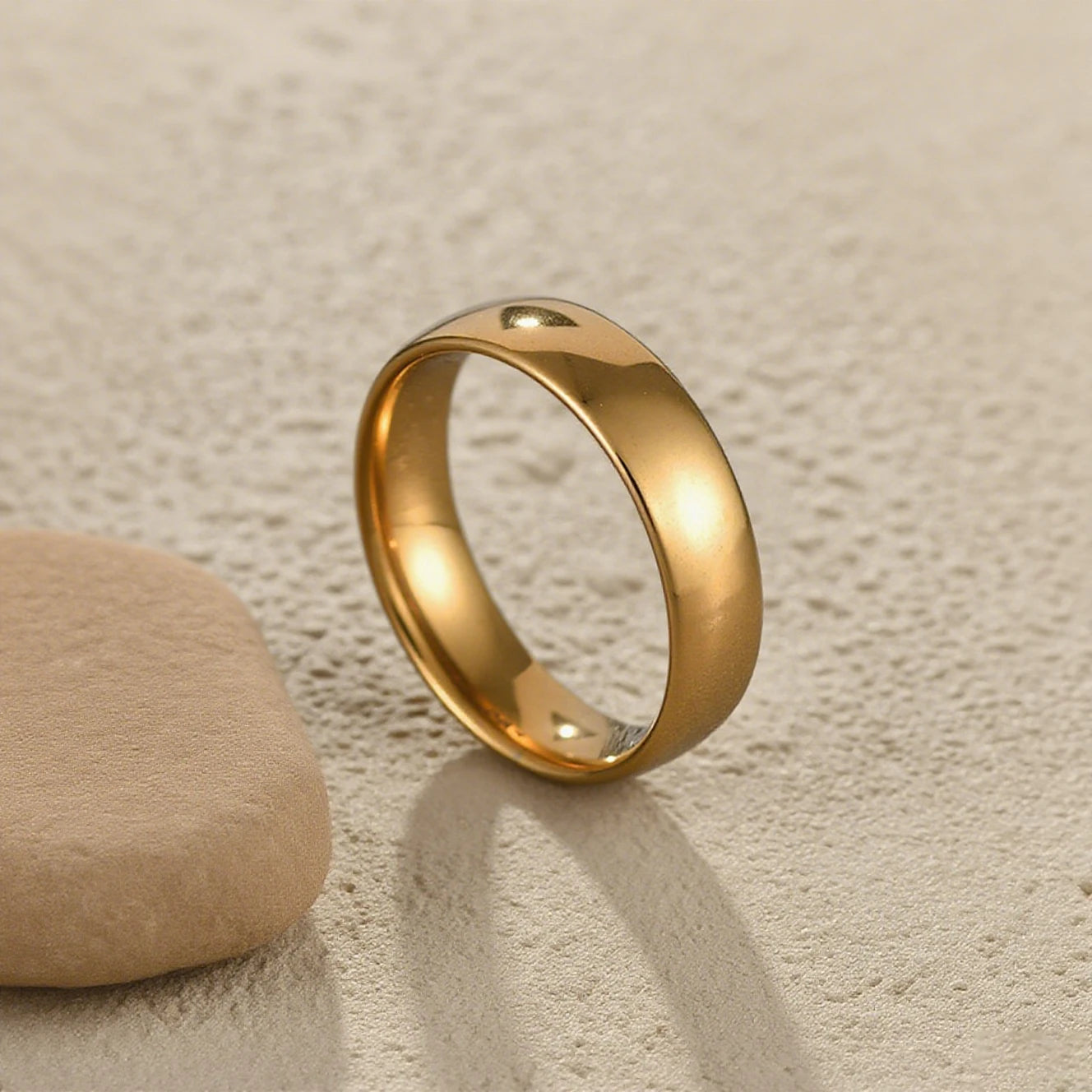 Kissmoon Trendy Stainless Steel High Quality Simple 6MM Men Glossy Ring for Women Couple Weeding Jewelry Banquet Party Gifts