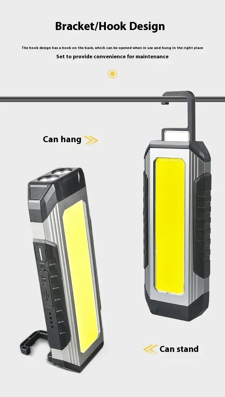 Waterproof with Magnet Flashlight Portable COB Work Light LED 4000mAh Flashlights Multimode 18650 Camping Torch Light