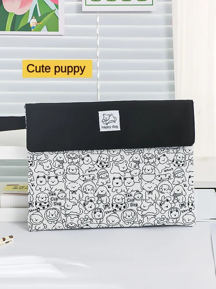Kapibala File Bag Student Stationery Bag Cartoon High Appearance Large Capacity Zipper Storage Bag Kapibala File Bag Student St