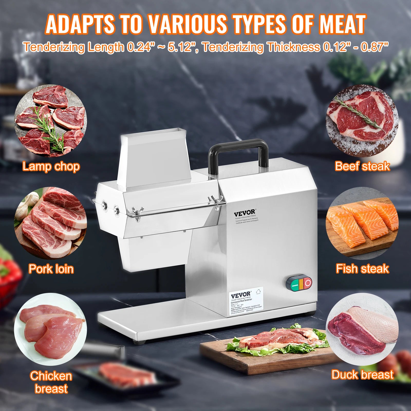 Commercial Electric Meat Tenderizer 54-Blade 450W High Output Machine