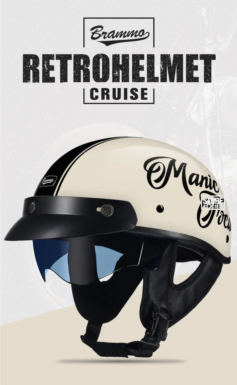 Retro Motorcycle Helmet DOT Certification Moto Helmet Men Women Half Helmet HD Lens Casco Four Seasons Riding Scooter Capacetes