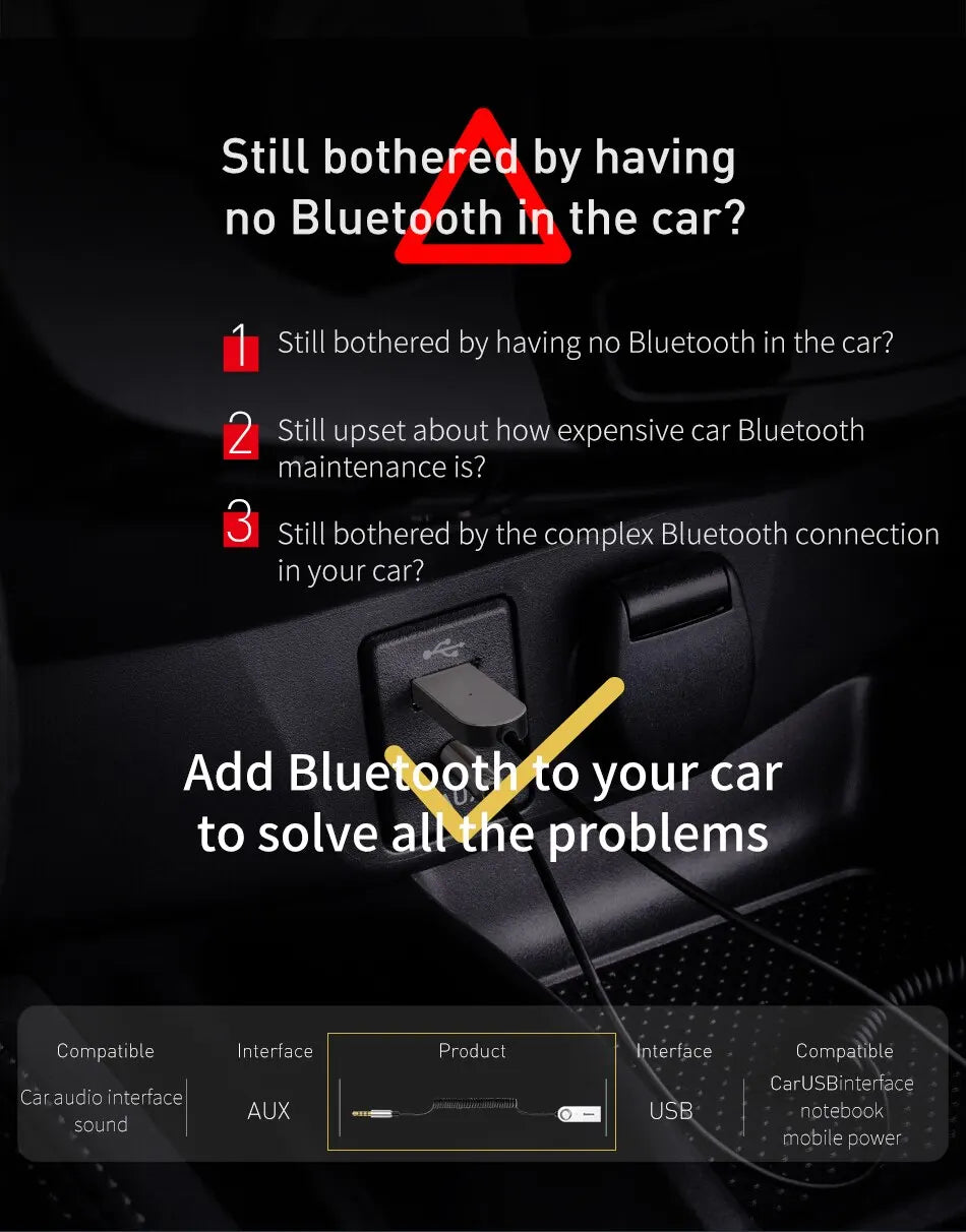 Bluetooth 5.0 AUX adaptér do auta Kábel 3,5 mm Bezdrôtový audio prijímač