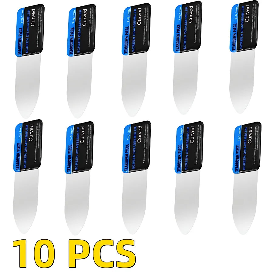 1-5Pcs Mobile Phone Curved LCD Screen Spudger Opening Pry Card Tools Ultra Thin Flexible Mobile Phone Disassemble Steel Metal
