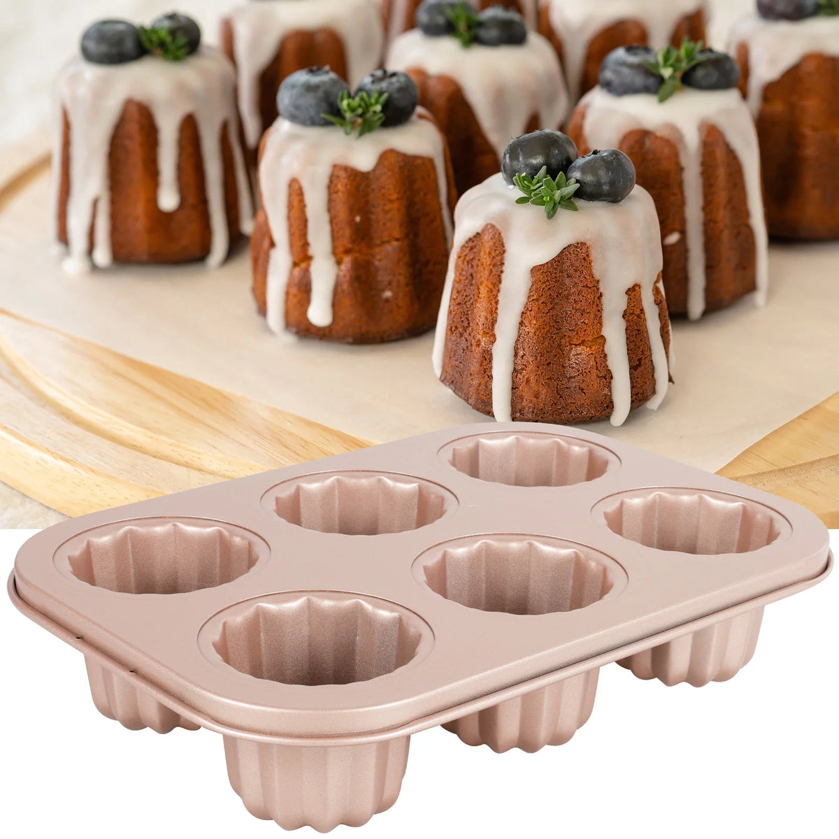 Carbon-Steel Canelé Pan, 6, 9 or 12 Cavities