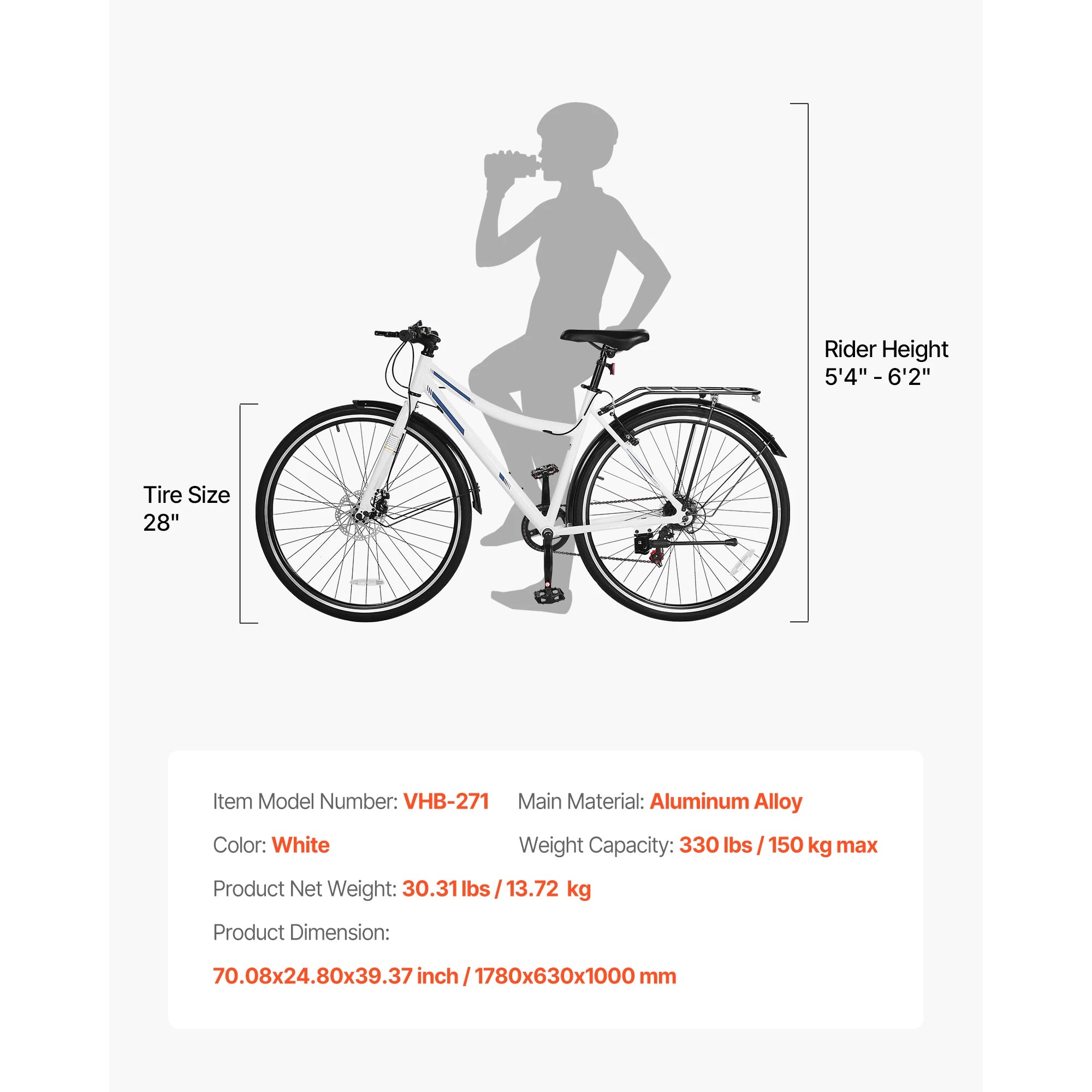 Lichtgewicht aluminium hybride fiets 700C lage instap stadsfiets