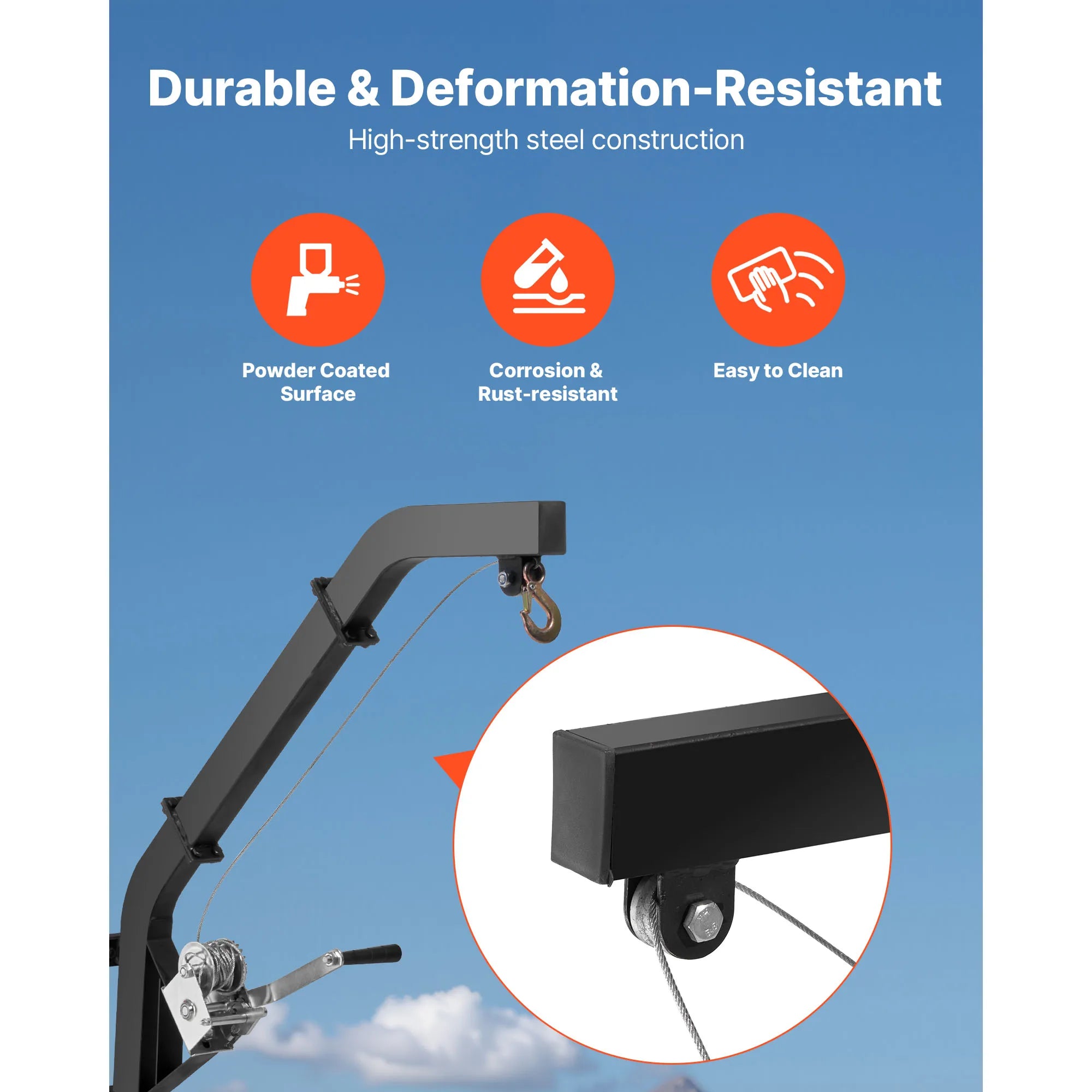 SucceBuy 353Lbs Tree Mounted Deer Hoist Hunting Game Lift Hoist Winch with Ratchet Strap Deer Hanger for Hanging Feed Dressing