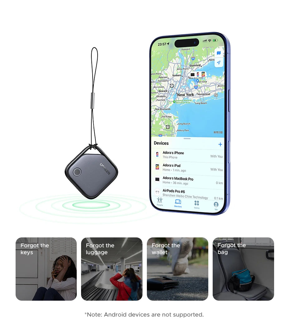 UGREEN Smart Bluetooth Tracker, Keys Finder Item Locator SmartTag Up to 2 Year Battery Phone Finder For Apple Find My (only IOS)