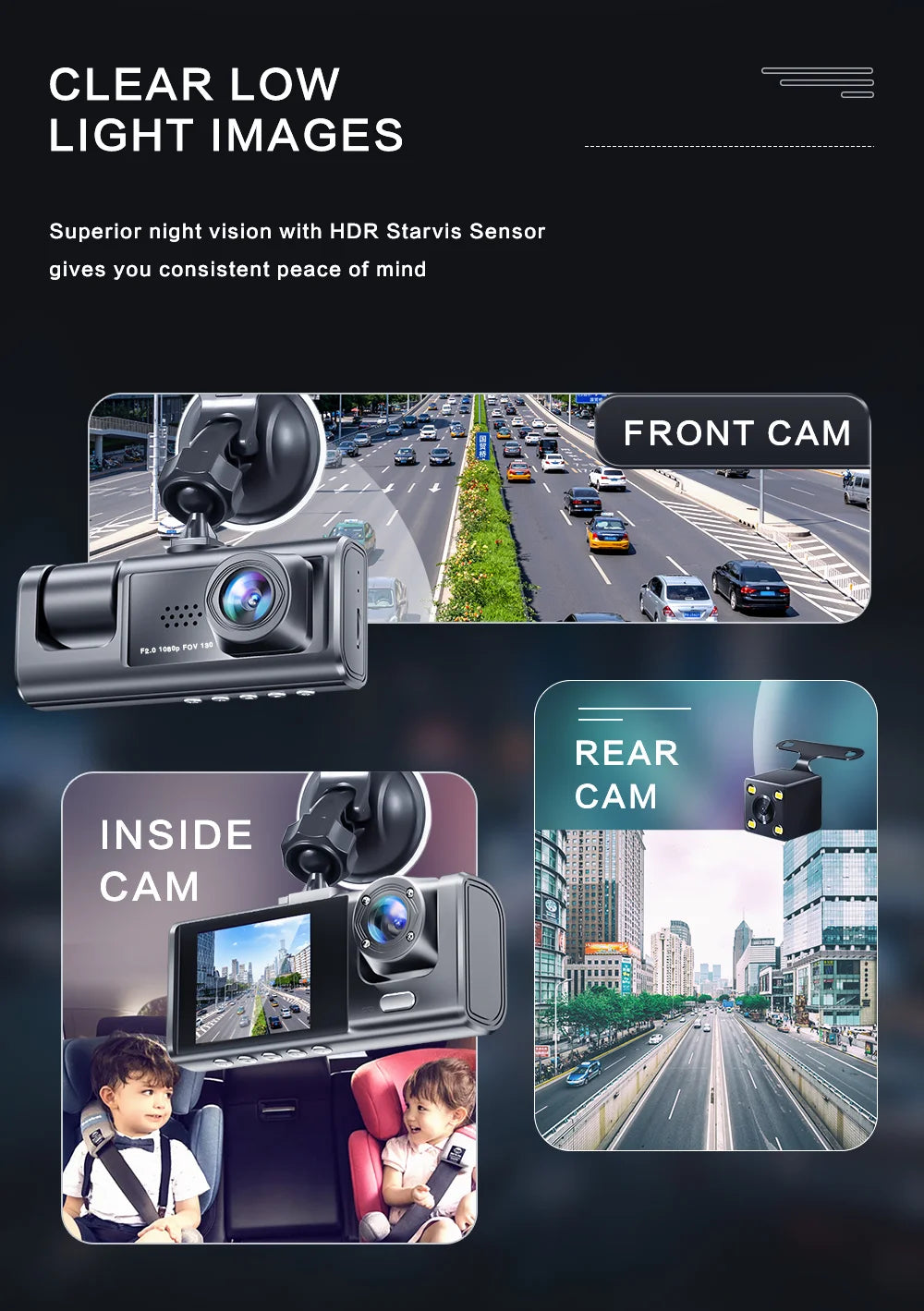Dual-Lens Front and Cabin Dash Camera
