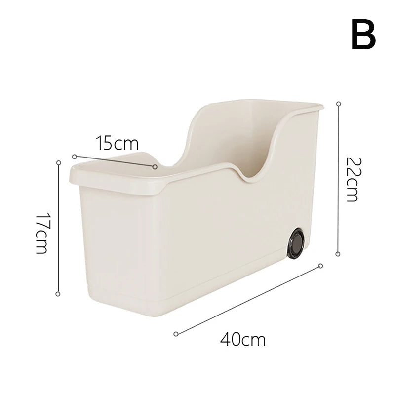 Storage Box with Wheels for Kitchen Seasoning Bottles and Make-Up