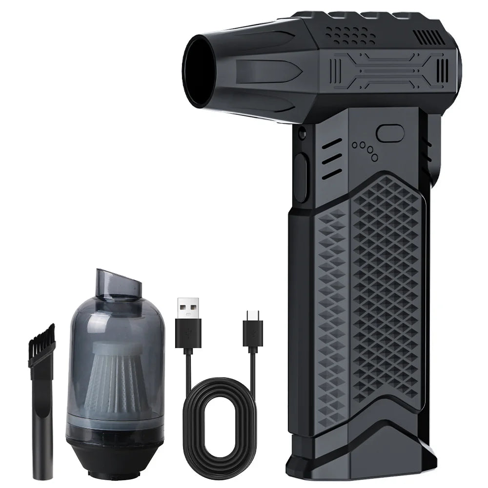 Type-C Charging Car Fan Cleaning Blower Tool 130000RPM Turbo Jet Fan 5 Outlet Nozzles Blowing Snow Electric Air Duster Portable