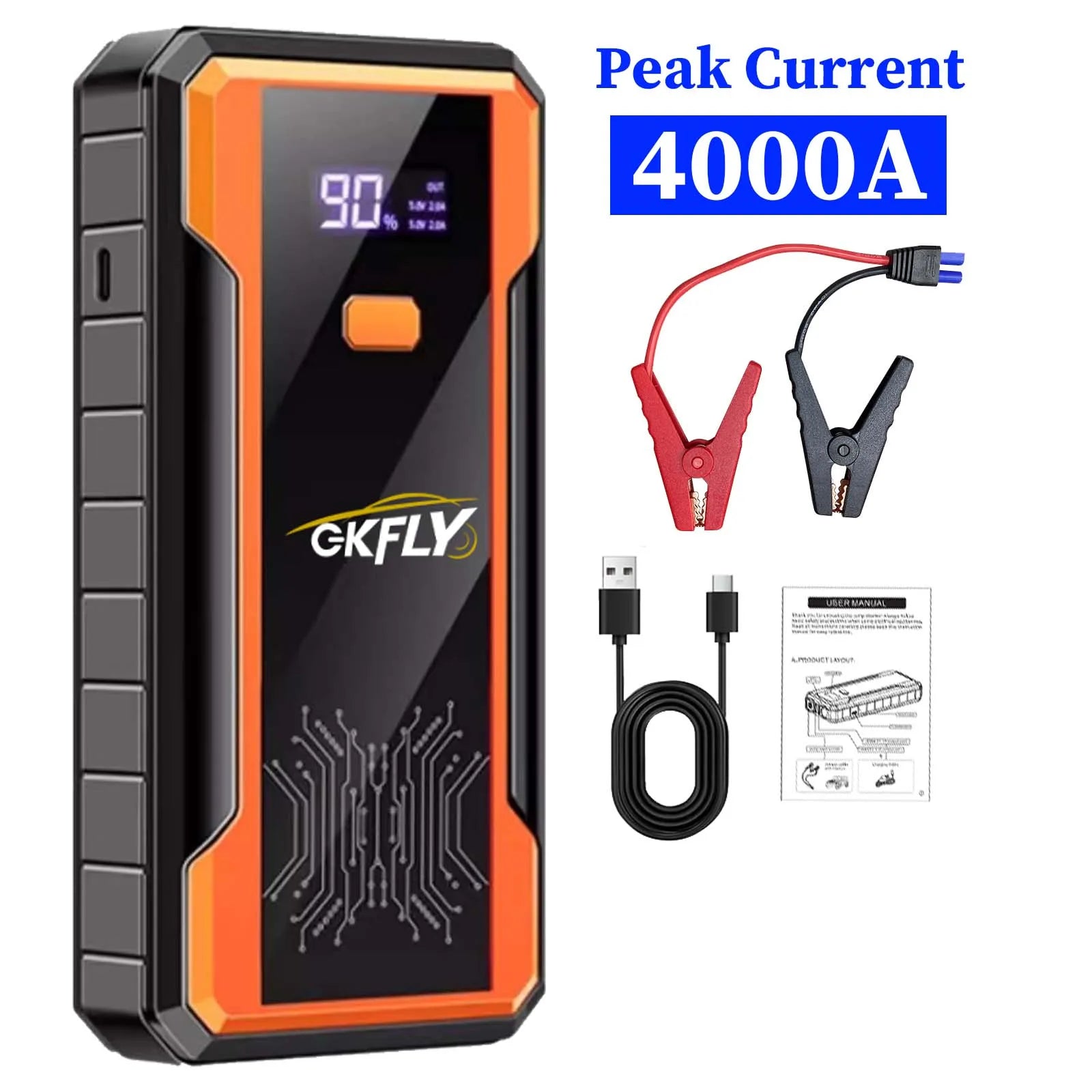 GKFLY 4000A Car Jump Starter Portable Power Bank