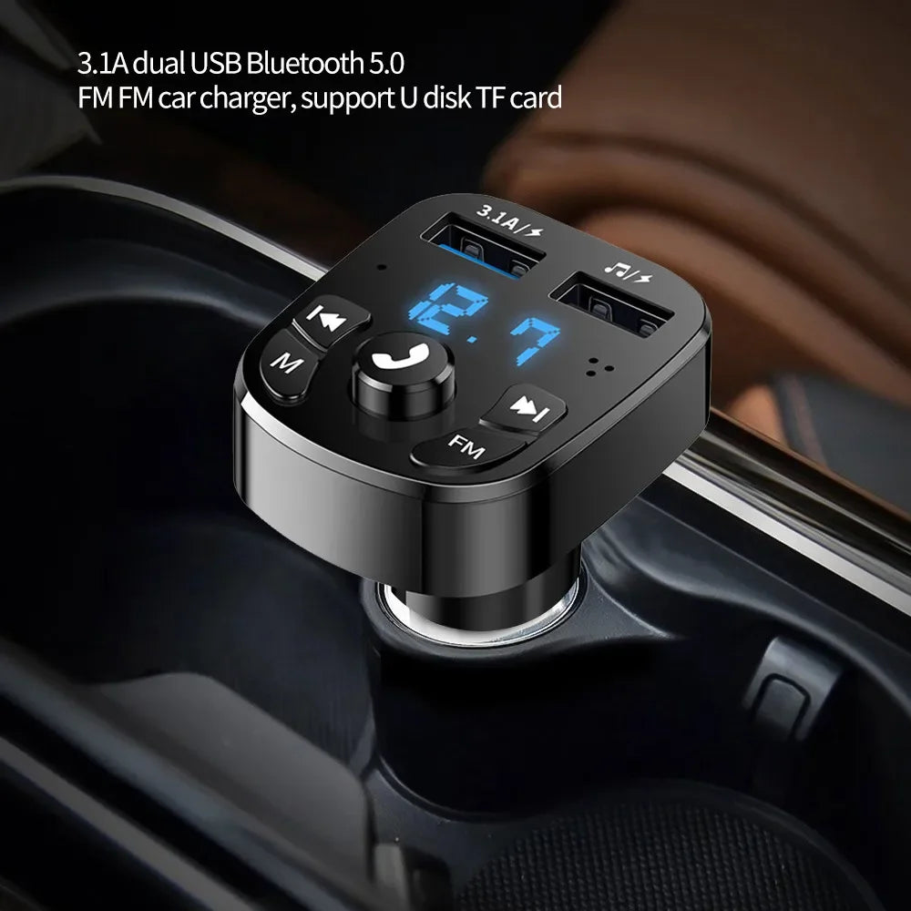Bluetooth Car FM Transmitter with Dual USB Ports
