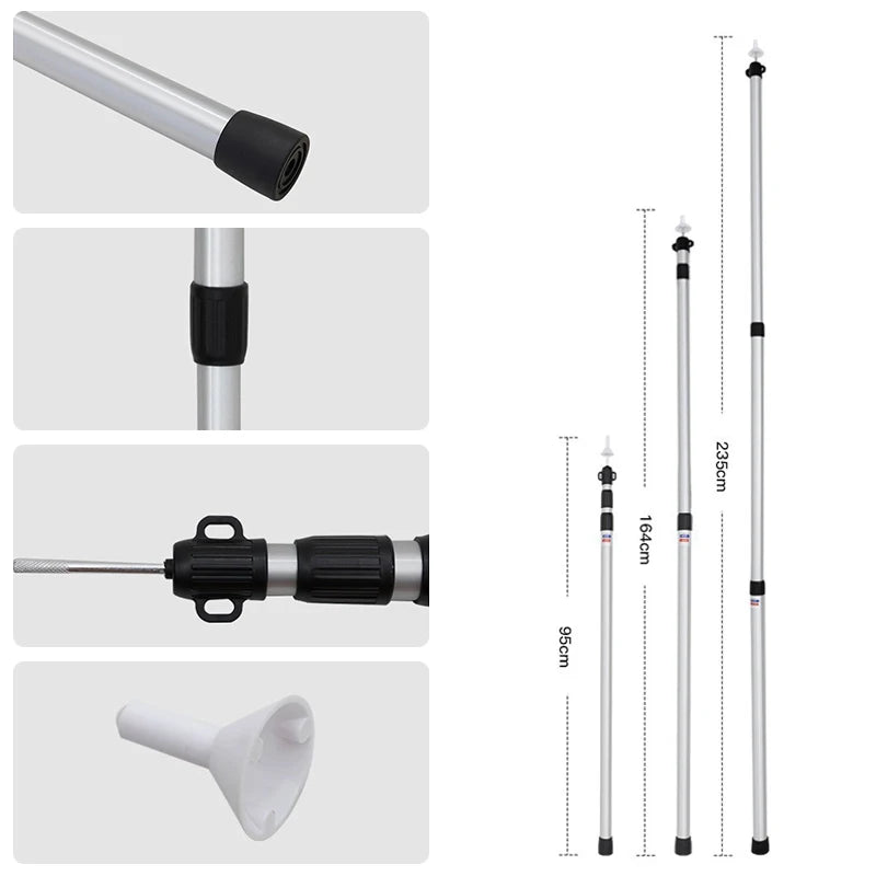 Adjustable Aluminum Camping Tarp Poles Set, 2 Pieces