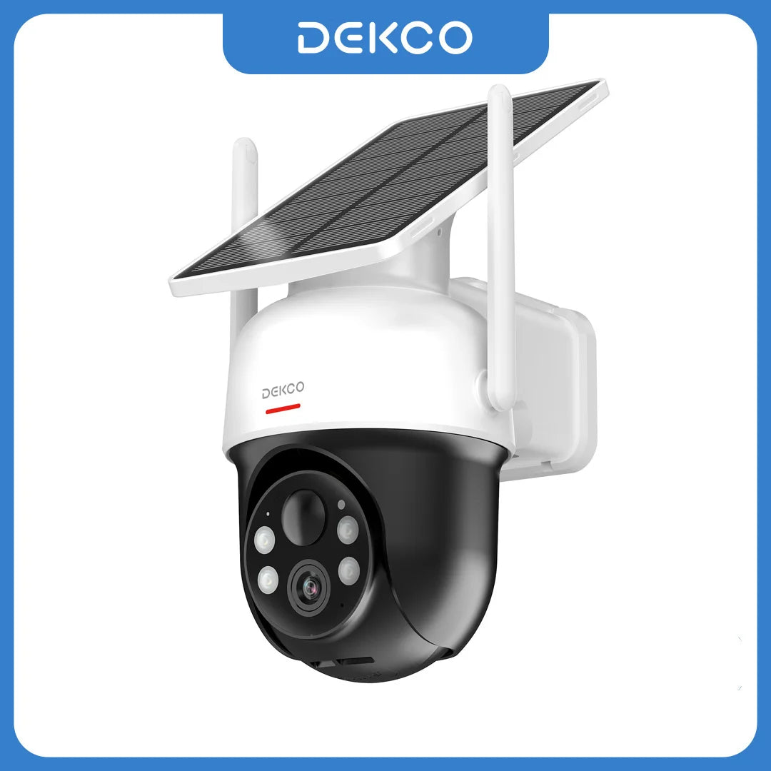 DEKCO 3MP Solar WiFi Outdoor Security Camera with PTZ