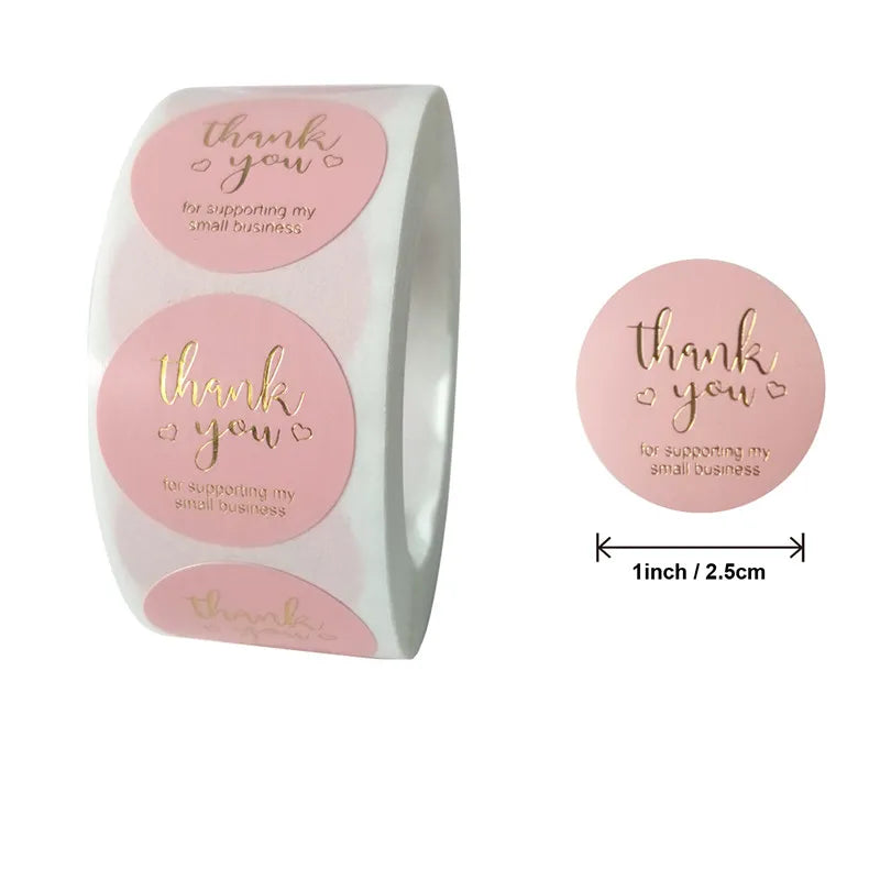 500pcs Round Kraft Thank You Stickers for Gifts and Packaging