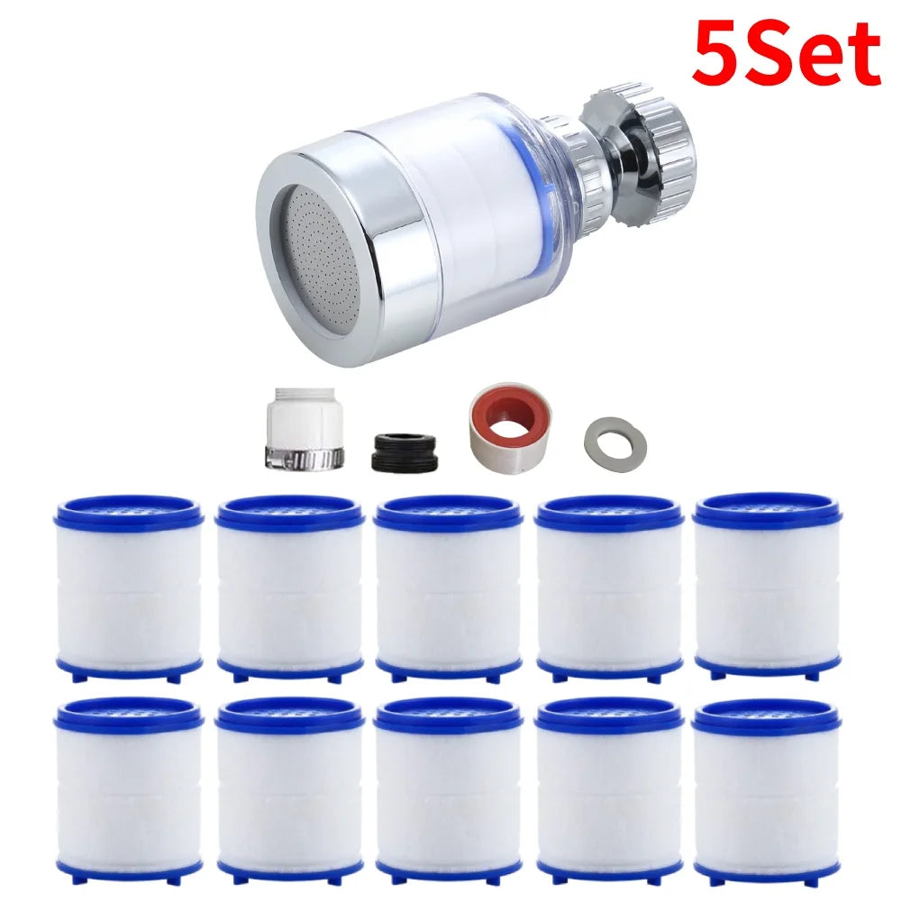 Filtro de agua para grifo con cabezal giratorio 360° para agua del grifo más limpia