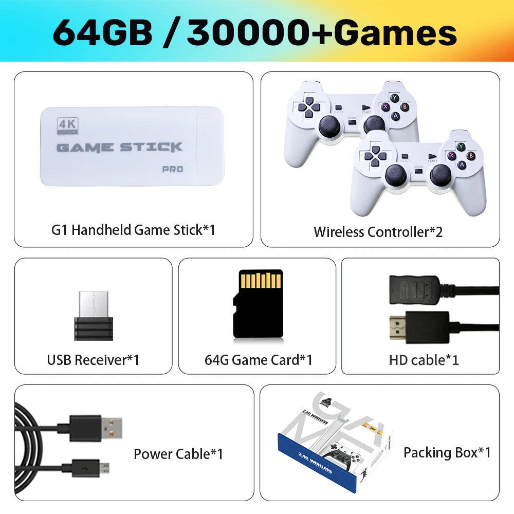 M15 Game Stick Mini TV Handheld Game Console with 64GB and Retro Games