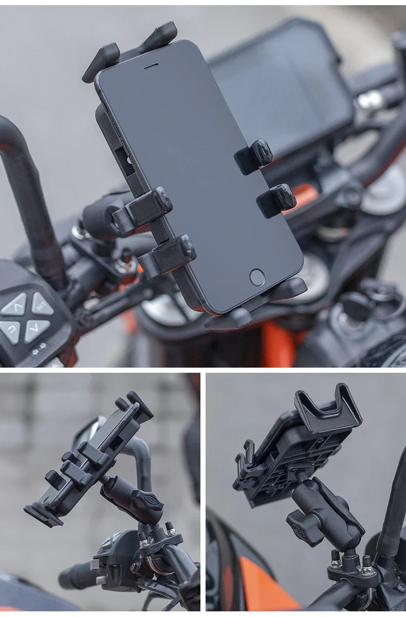 Motorcycle Phone Holder with Shock Absorption