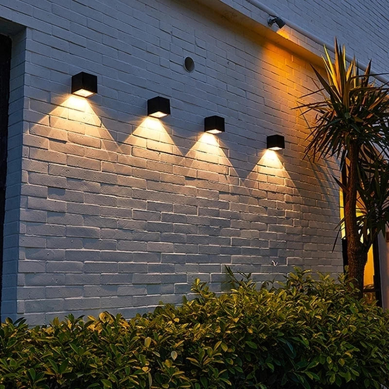 Solar Wall Light with Light Sensor, IP65, Warm White or RGB