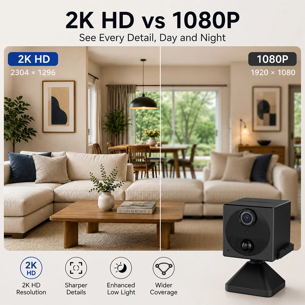 4G LTE Cellular Portable Battery Security 3MP Indoor Surveillance PIR Motion Detection Infrared Camera UboxPro APP Remote View