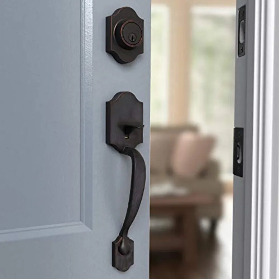 Front Door Lock Set with Tulip Knob, Single Cylinder Handleset
