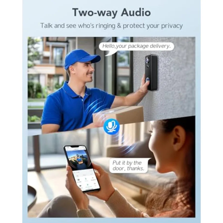 Battery Doorbell with 180° Head-to-Toe Video and Live View
