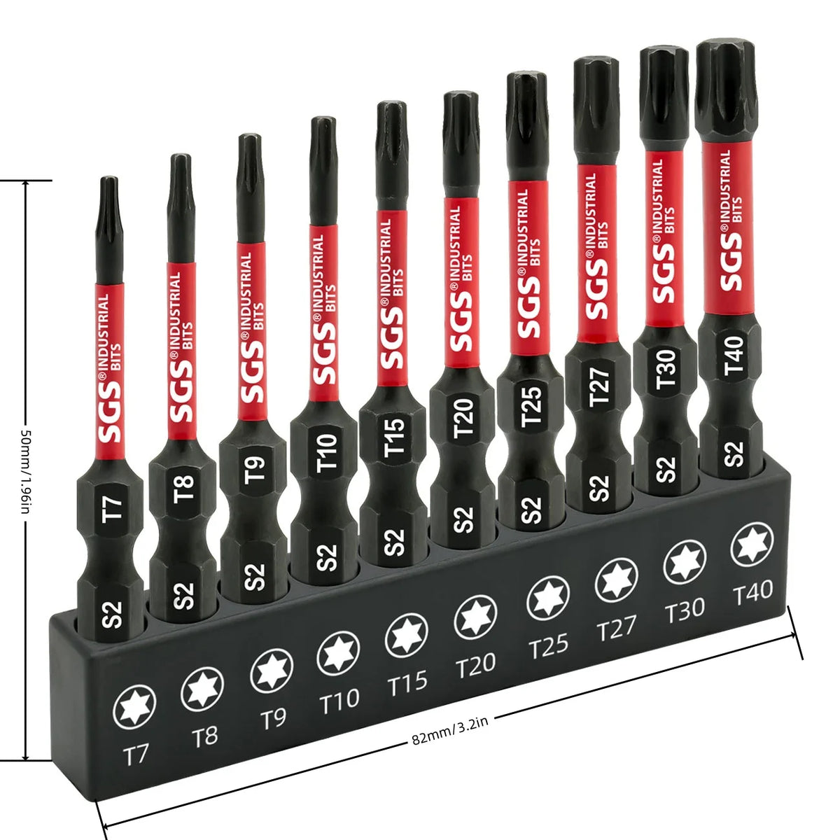 50 mm Magnetic Torx Bit Set - 10 Pieces