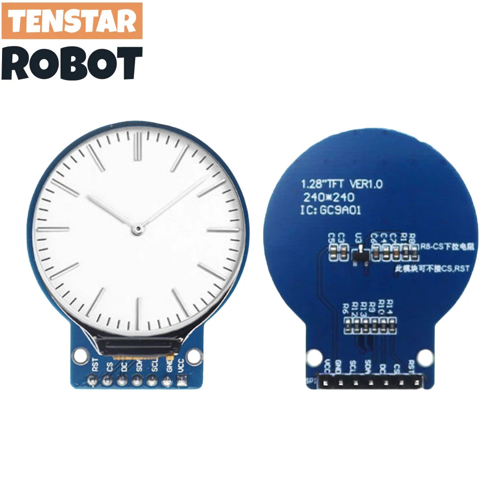 Módulo de ecrã TFT GC9A01 de 1.28-Inch - redondo ou quadrado