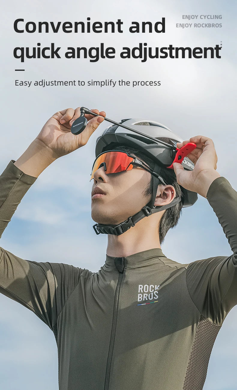 Bicycle Helmet Rearview Mirror with 360° Adjustable Viewing Angle