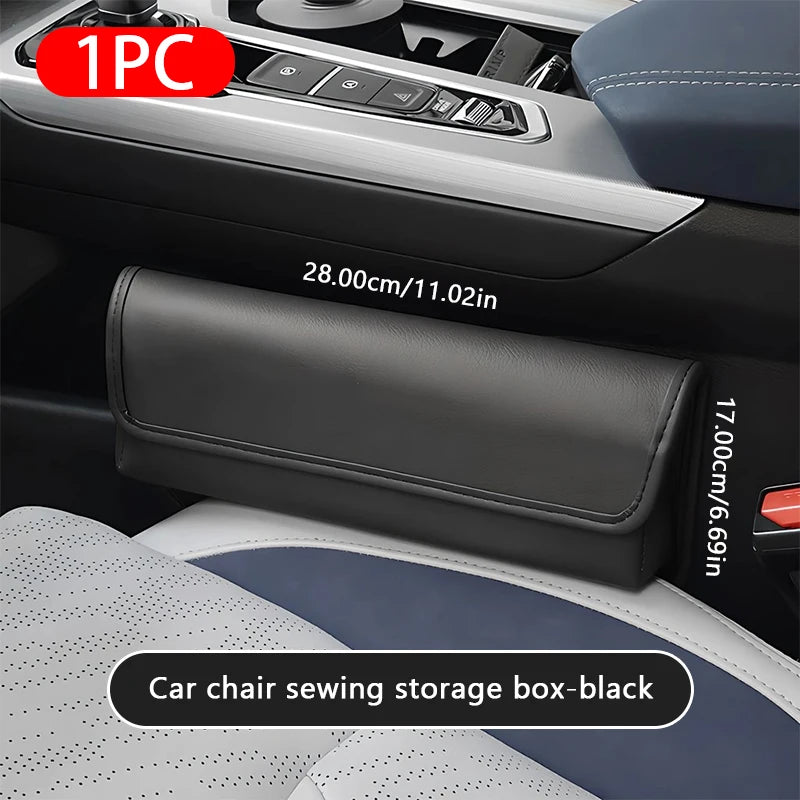SEAMETAL Large-Capacity Car Storage Bag Magnetic Lid Car Center Console Seat Gap Organizer Universal Auto Seat Gap Filler Box
