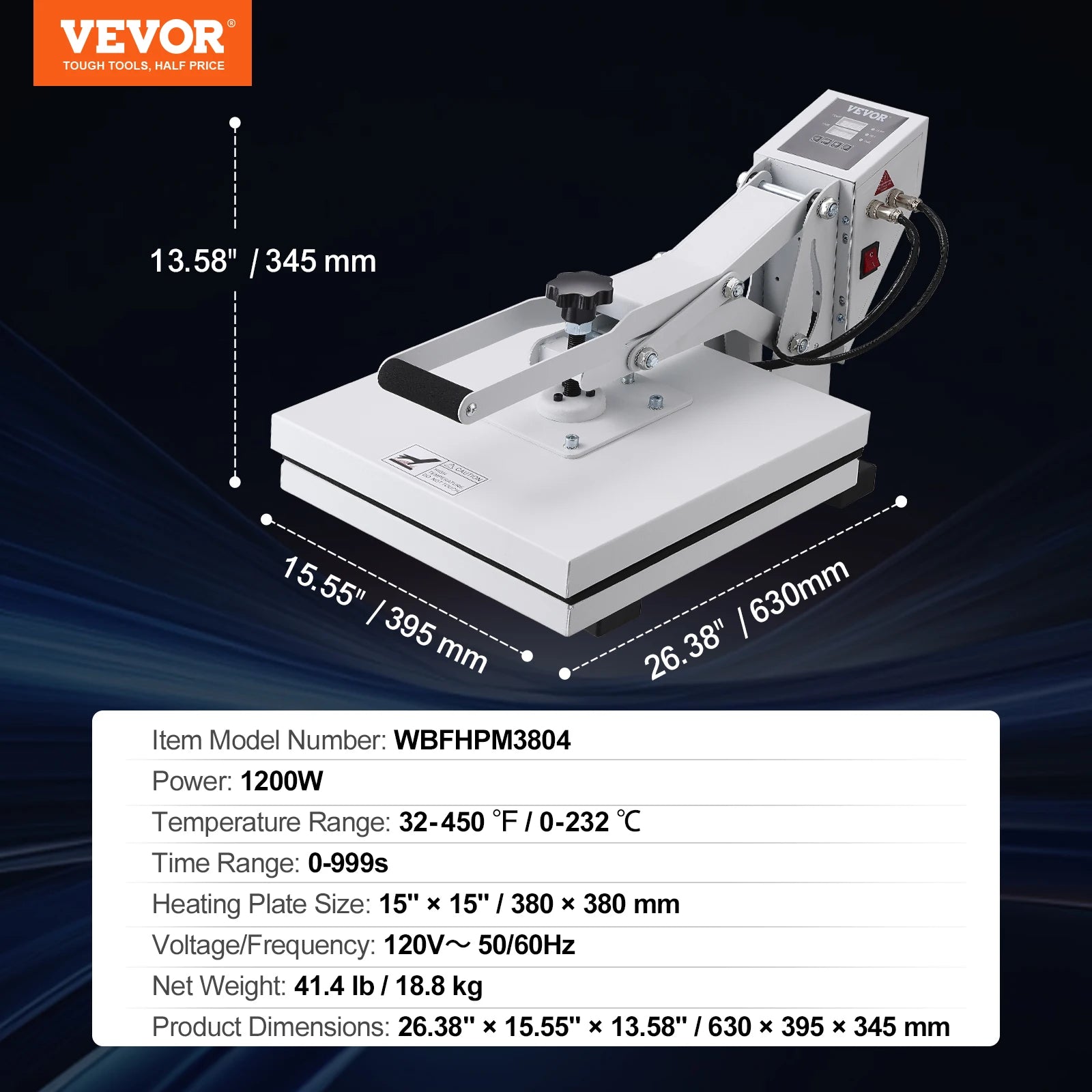 Clamshell Heat Press Machine 15x15–16x24 for T-Shirts & Sublimation