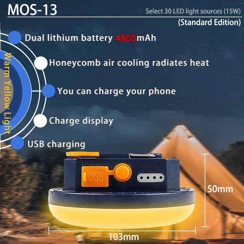 Rechargeable LED Tent Light Portable Emergency Lantern