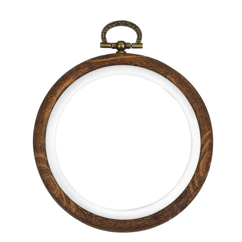 10-Piece Plastic Embroidery Hoop Set, Imitation Wood