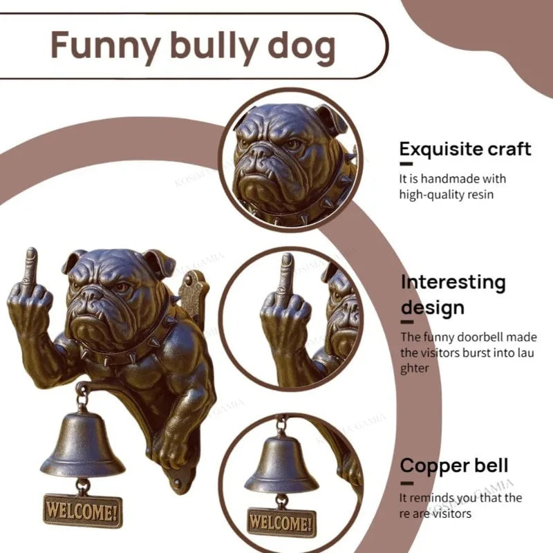 Bulldog Doorbell with Hanging Bell for the Front Door