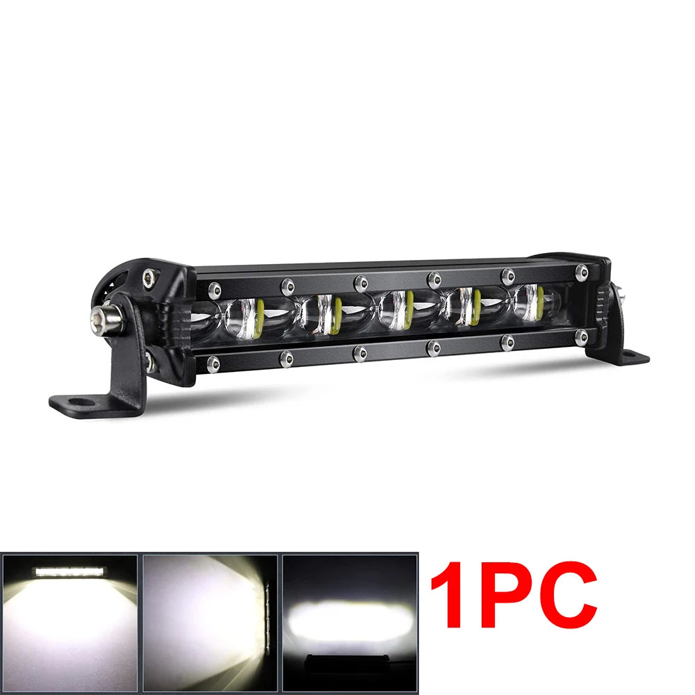 8D 8" 12V 24V Spotlight LED Light Bar Offroad Slim Barra LED Work Light Bar for Truck Atv Car Driving Fog Light Accessories 4x4
