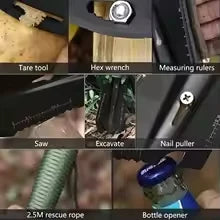 Steel Camping Trowel Multitool with Carry Bag