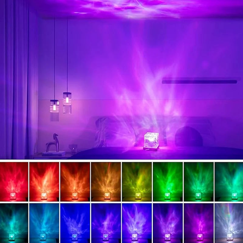 Projektorová lampa s efektom vodných vĺn v 16 farbách a diaľkovým ovládaním