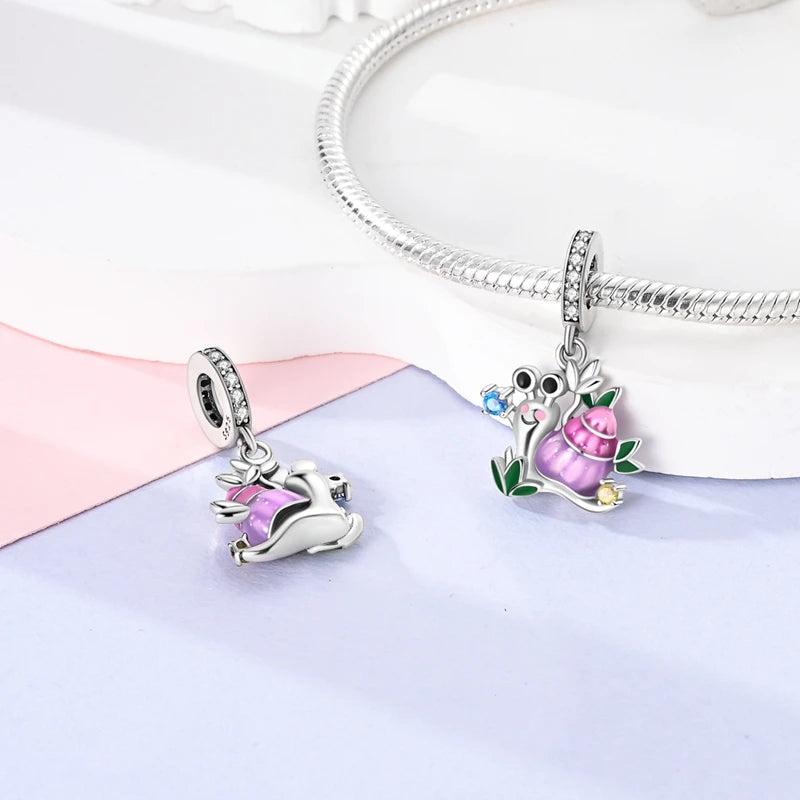 Original 925 Sterling Silver Charm Beads Glowing Luminous Firefly Butterfly Pendant for Bracelet Charm Jewelry