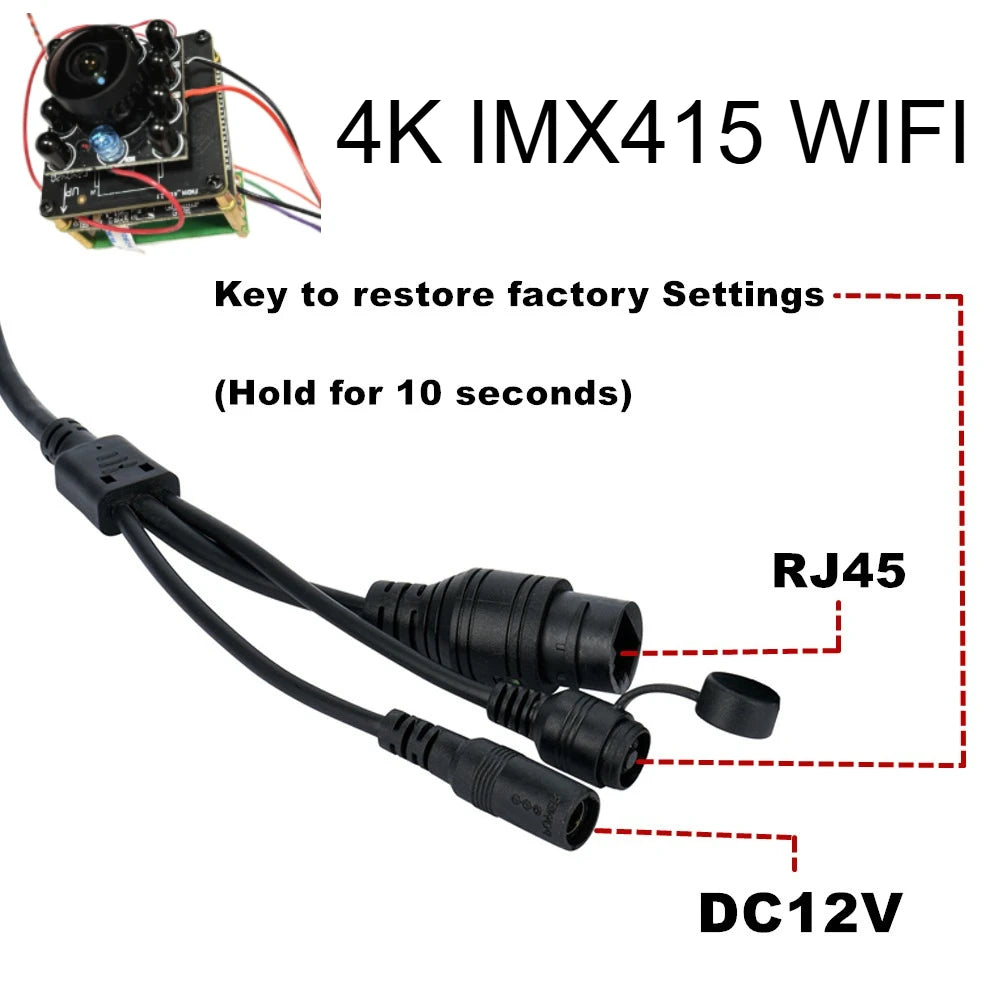 4K 8MP WiFi IP Camera Module with Starlight Night Vision