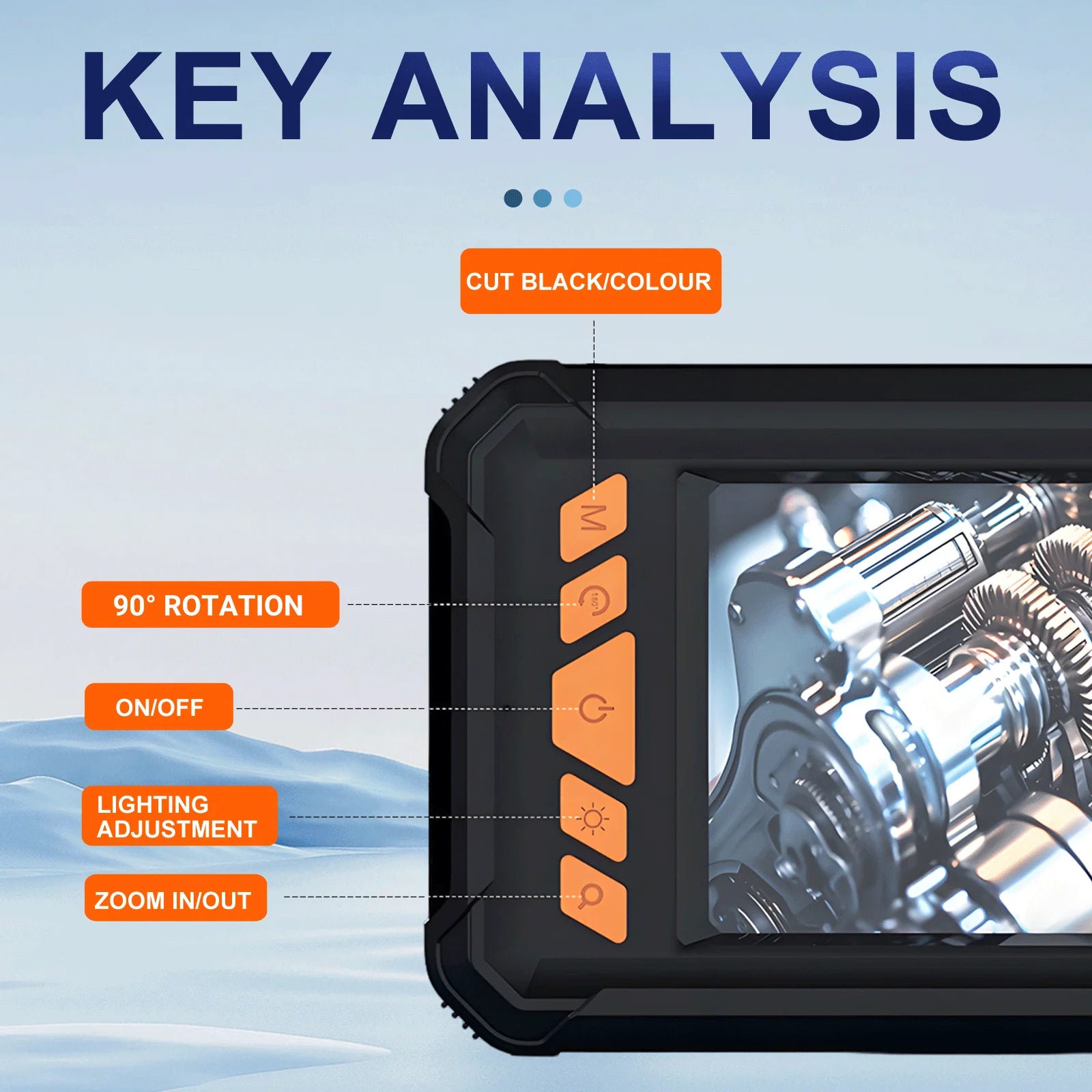 1080P HD Endoscope Camera with 4.3" LCD and 8 LEDs
