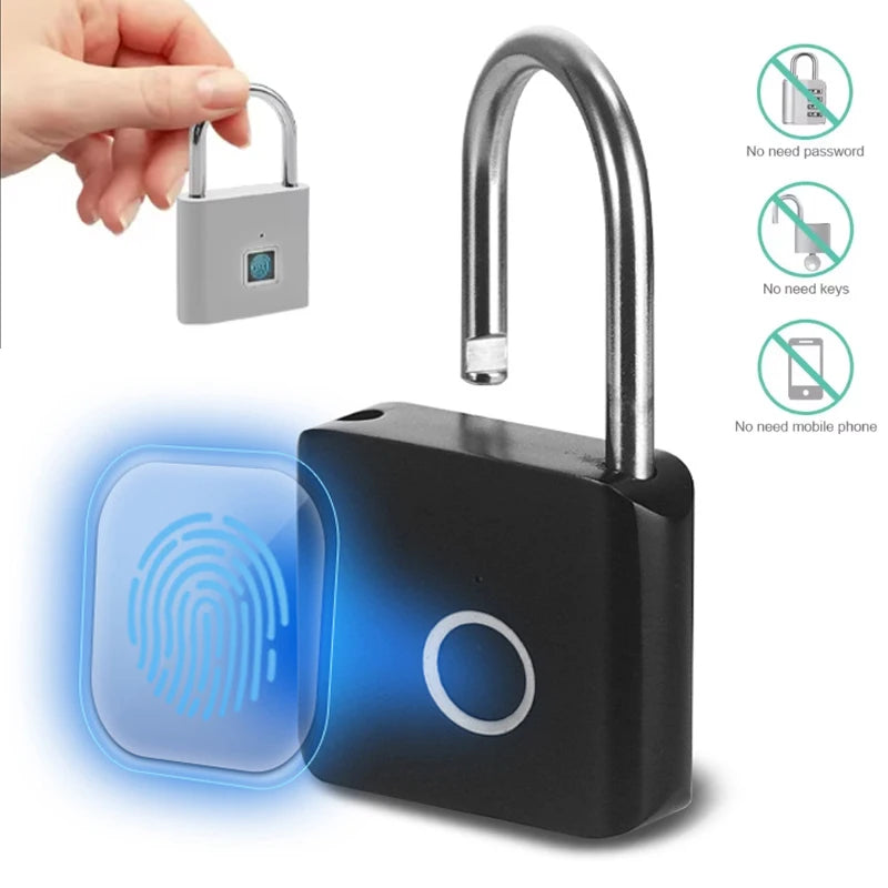Rechargeable Fingerprint Padlock with Micro-USB