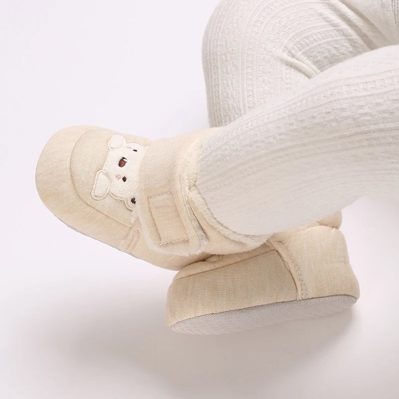 Cute Bear Baby Shoes Soft Plush Winter First Walkers
