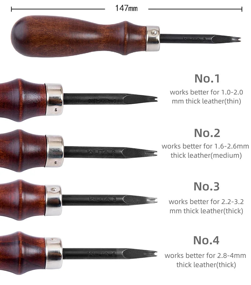 Wooden-Handle Leather Edge Beveler