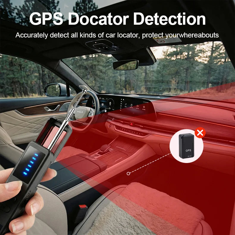 DT01 Hidden Camera Detector Anti Spy Bug RF Signal Scanner GPS Tracker Finder Listening Device Eavesdropping Sweeper for Hotel T