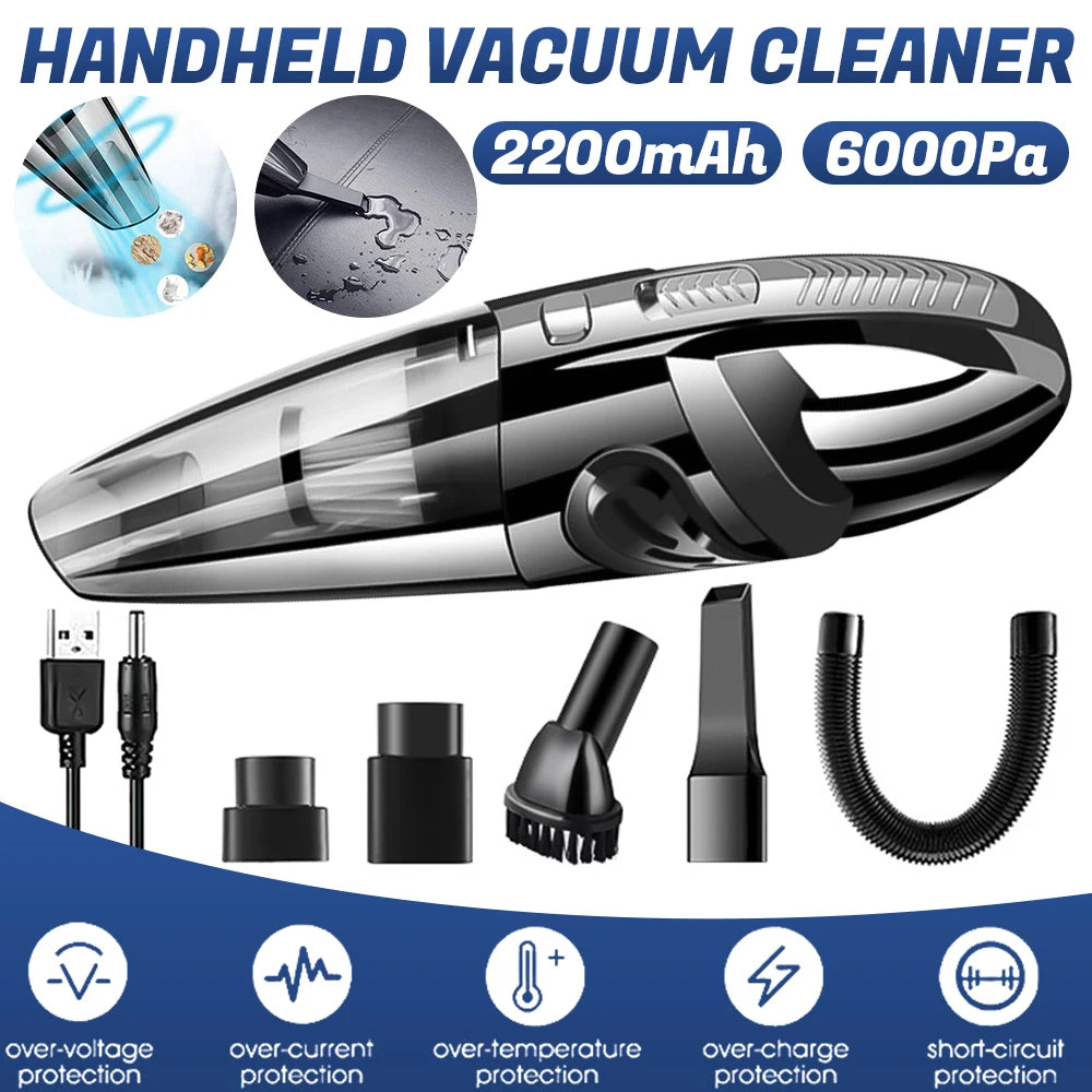 Cordless Handheld Car Vacuum Cleaner, Wet and Dry 120W