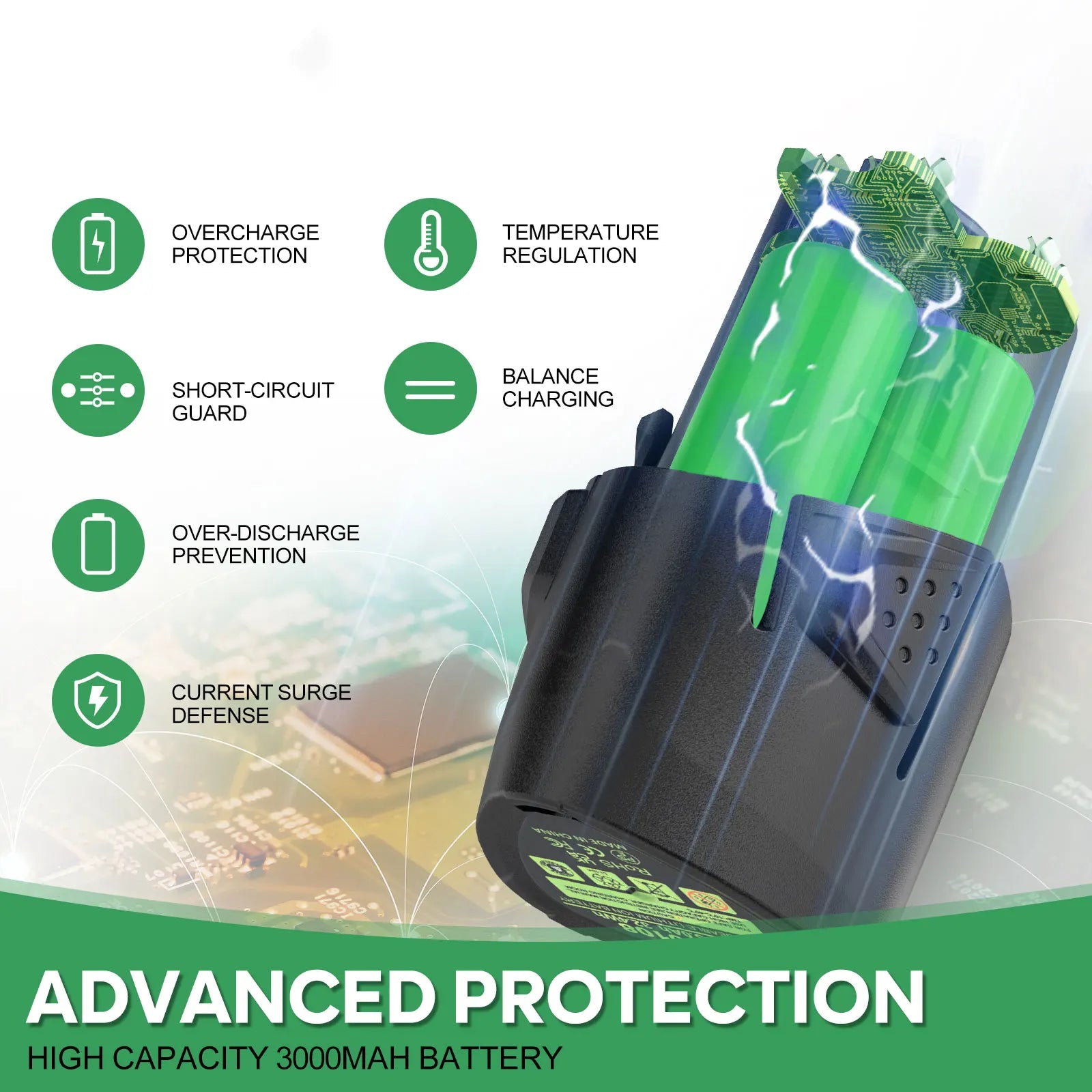 10.8V 3000mAh Battery for STIHL GTA 26, SEA 20, HSA 26, AS2 Tools