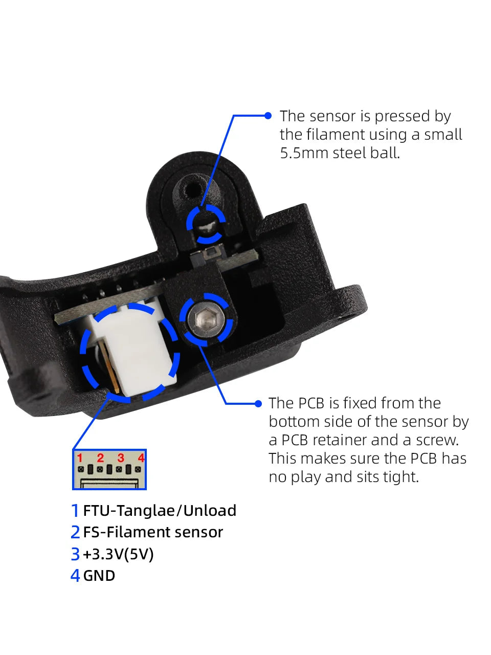 Smart Filament Sensor for Orbiter V2 Extruders